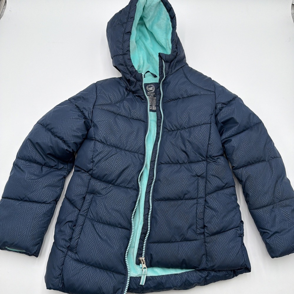 Wonder Nation Blue And Green Rain Coat Jacket S/CH (6-6X) Water & Wind Resistant